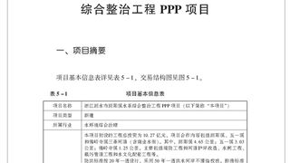 浙江丽水市丽阳溪水系综合整治工程PPP项目