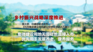 中共中央国务院：集体土地无需征地直接入市，优先用于发展养老、