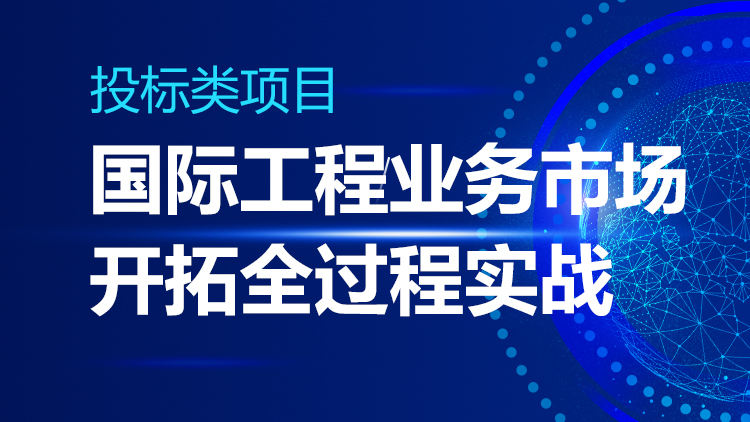 投标类项目：国际工程业务市场开拓全过程实战