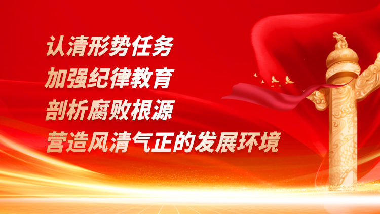 认清形势任务、加强纪律教育、剖析腐败根源、营造风清气正的发展环境
