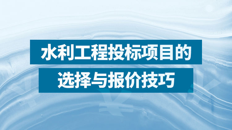 水利工程投标项目的选择与报价技巧